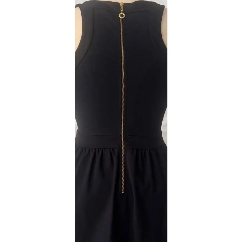 Cynthia Rowley Black Sleeveless V-Neck Fit-and-Flare Dress